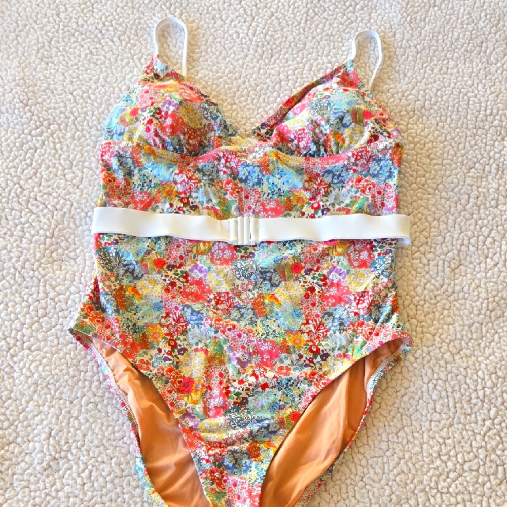 J. Crew Floral Hues One Piece Swimsuit
